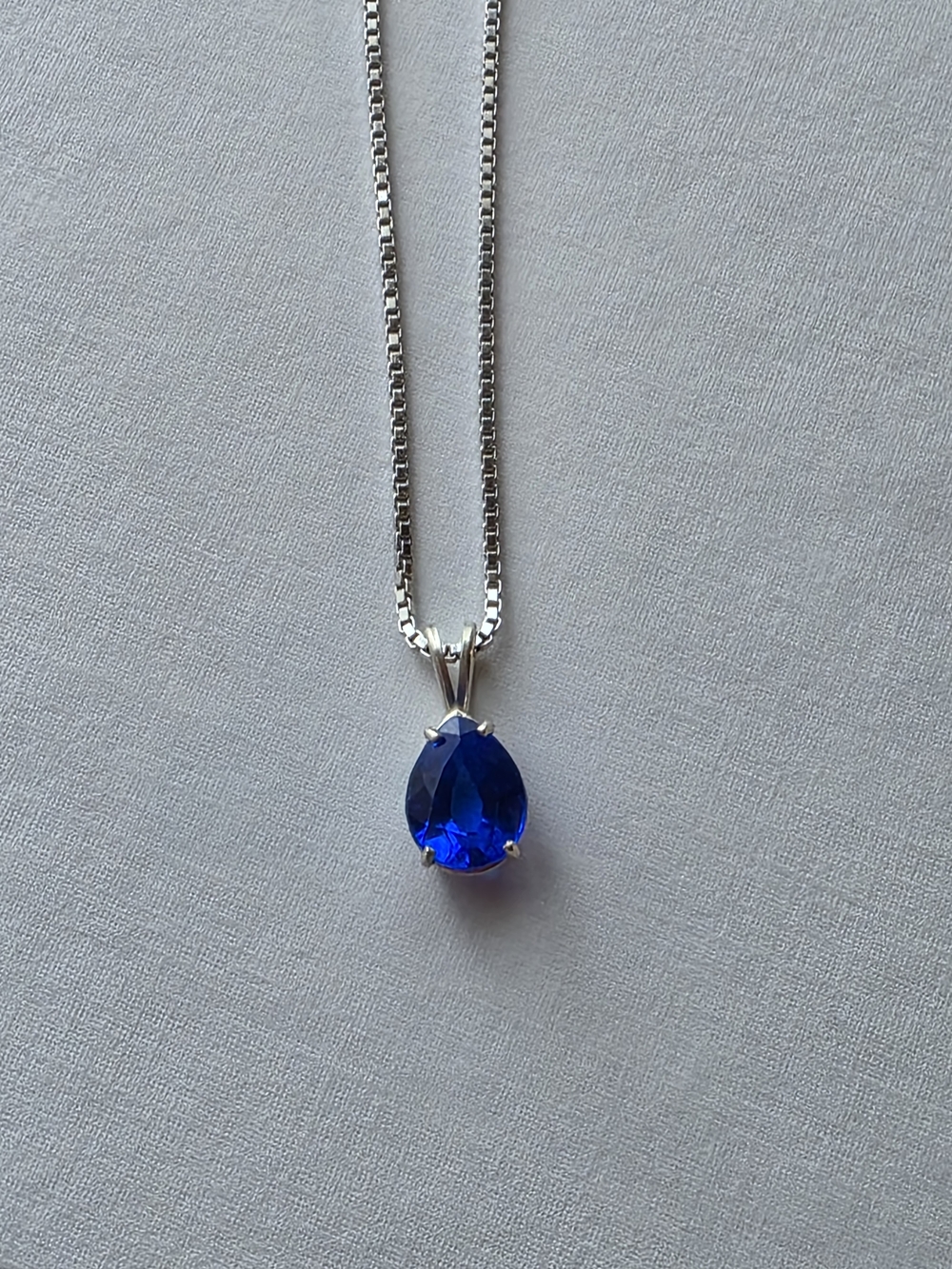 4/5ct Blue Lab Created Spinel Necklace